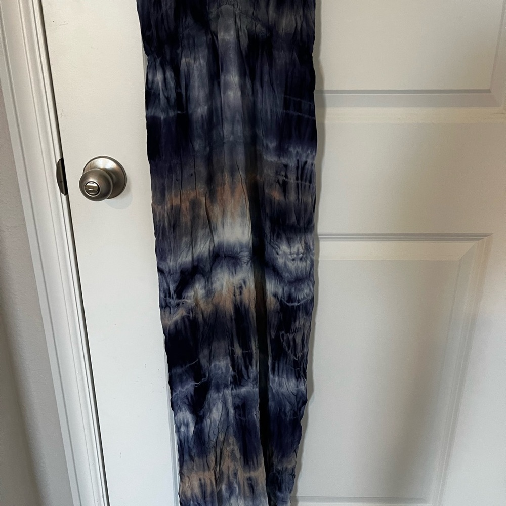 Stylish Blue Tie-Dye Maxi Dress